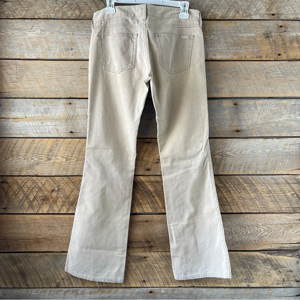 Vtg Y2K Hollister Tan Corduroy Flare Pants Junior 5 Stretch Retro Low Rise - Picture 4 of 15